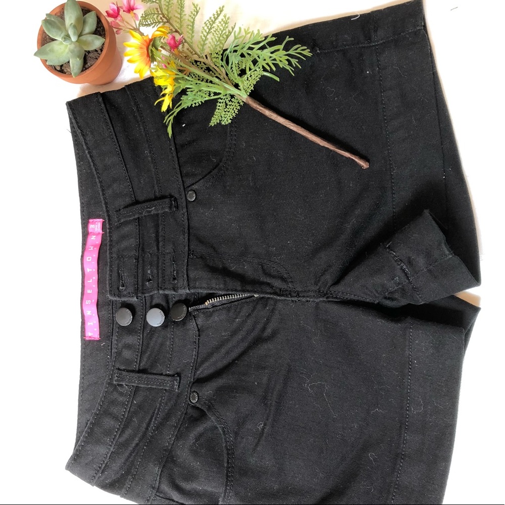 Black jean shorts